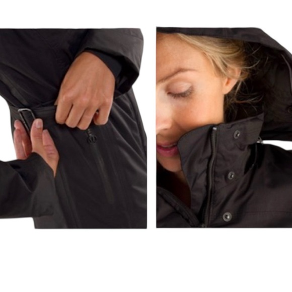 Lululemon Apres Piste Quilted Warm Lined Hood Jacket 2Layer Coat Pocket Black 10 - Picture 7 of 16